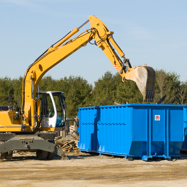 what size residential dumpster rentals are available in Tranquility NJ